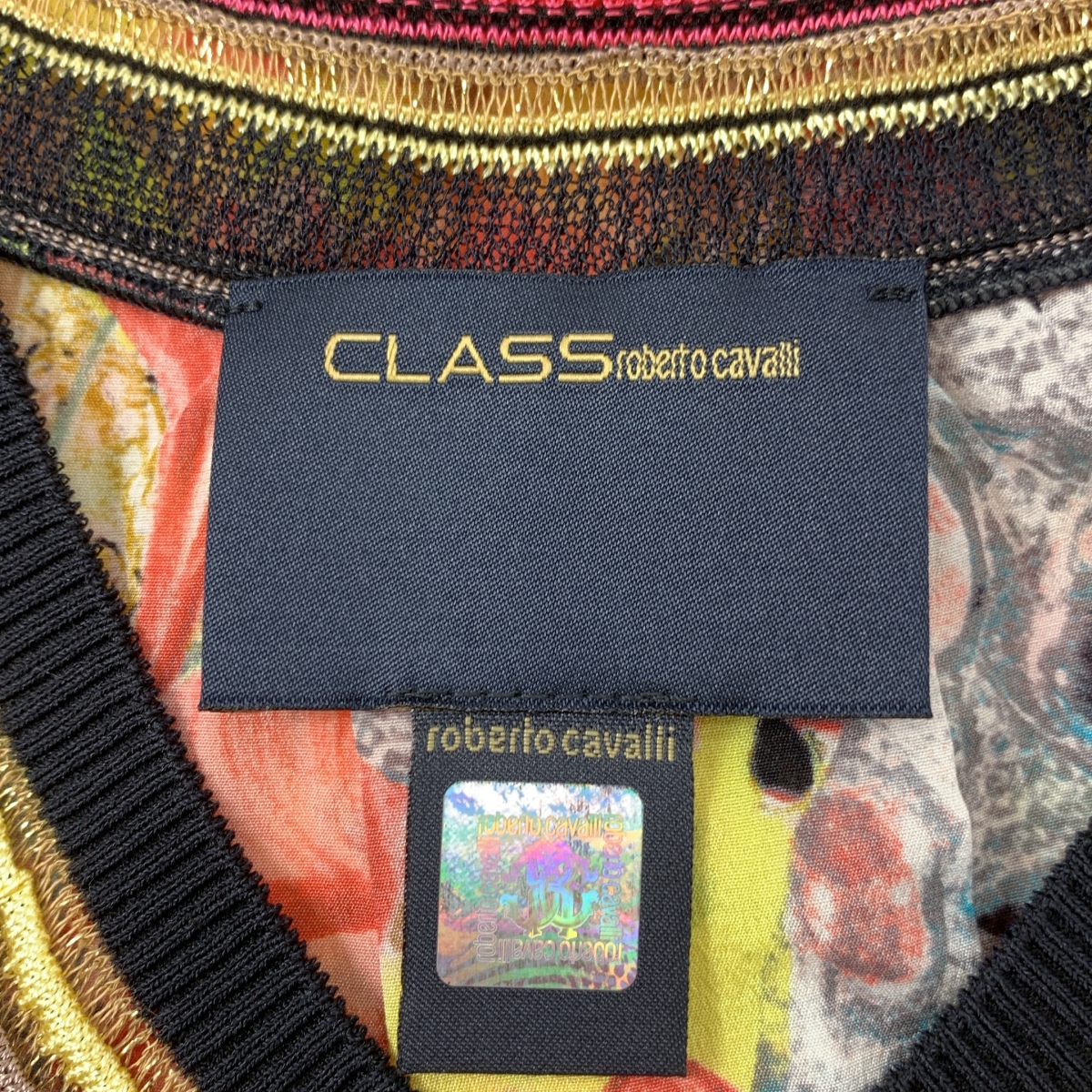 CLASS Roberto Cavalli / クラスロベルトカヴァリ 総柄 フラワー ノースリーブ ドレス ブラウス