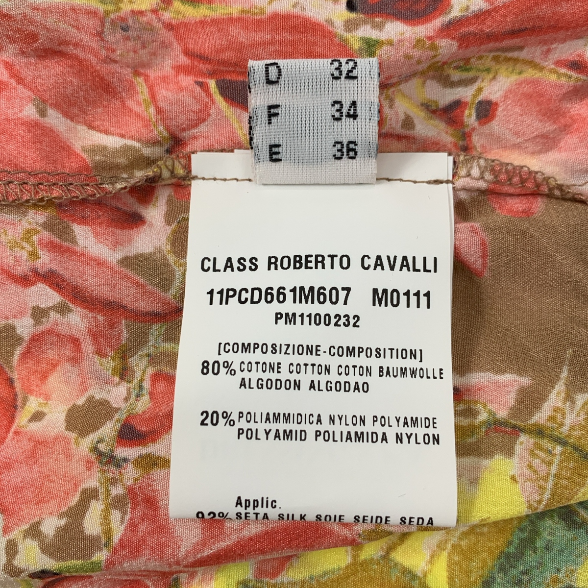 CLASS Roberto Cavalli / クラスロベルトカヴァリ 総柄 フラワー ノースリーブ ドレス ブラウス
