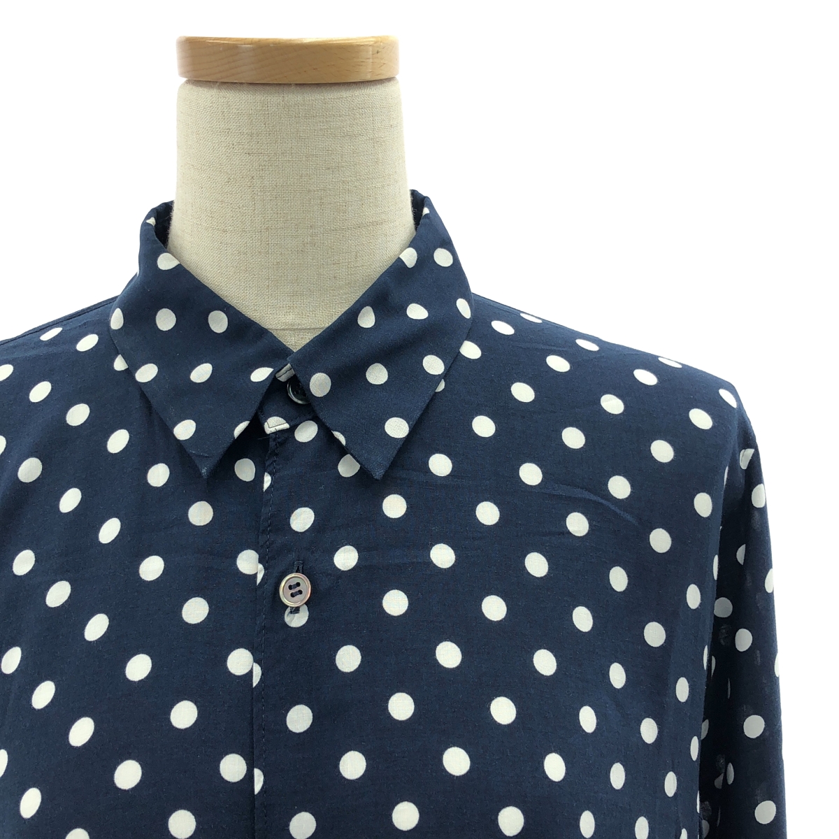 COMME des GARCONS COMME des GARCONS / コムコム レーヨン 総柄 ドット ポケット付き シャツ ワンピース