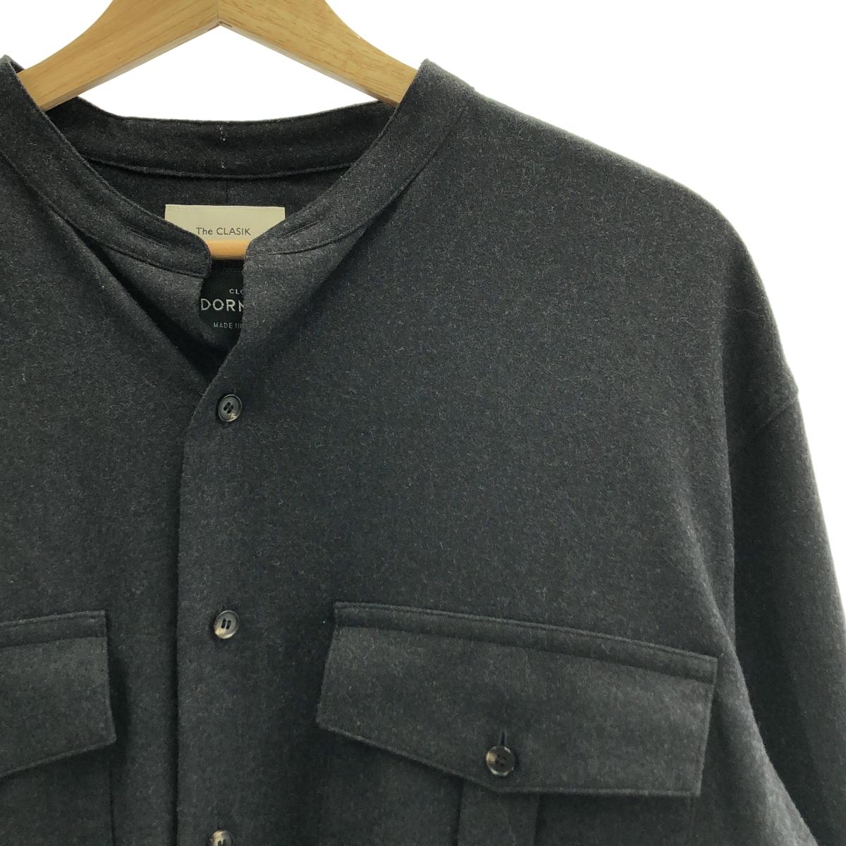 The CLASIK / ザ・クラシック DORMEUL / ドーメル Air Force Shirt ウールフランネルバンドカラー CPO シャツ