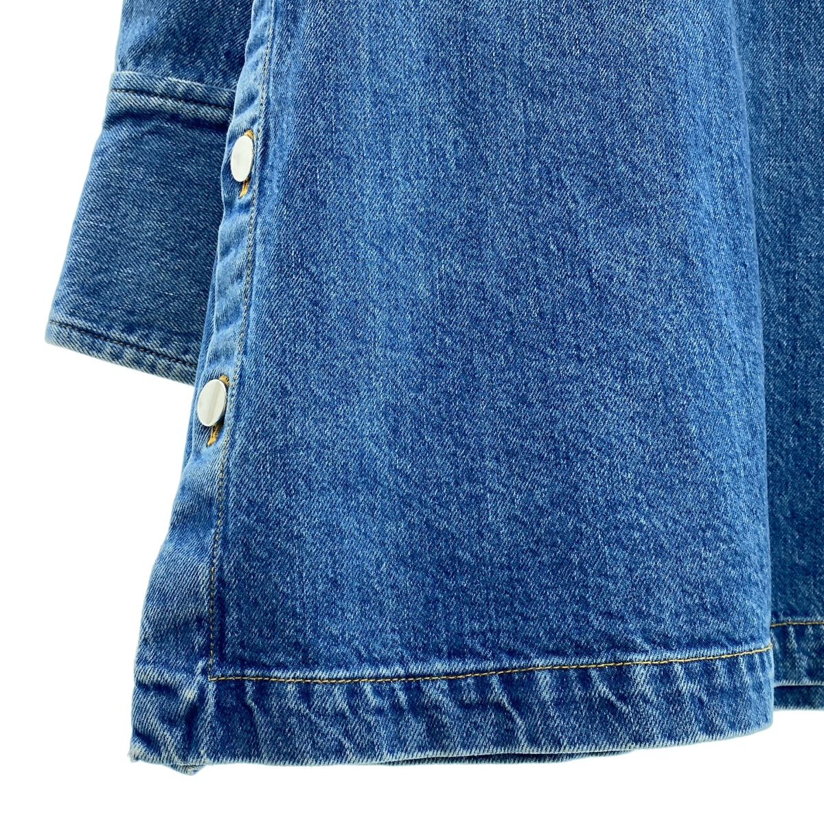 Plan C / プランシー スプリットヘム メタルボタン オーバーサイズ プルオーバー デニムシャツ