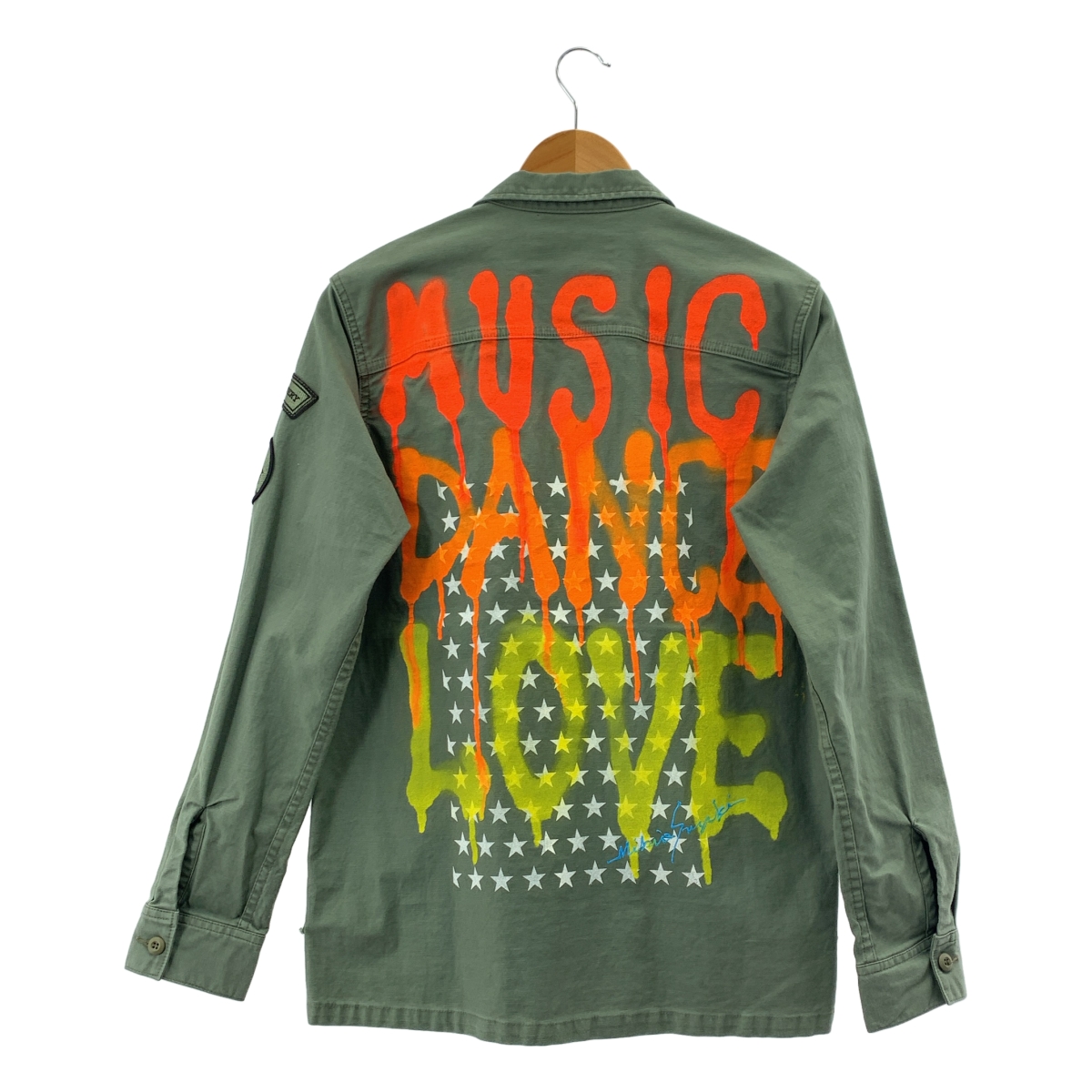 ONE MADE / ワンメイド ワッペン ペイント ミリタリーシャツ