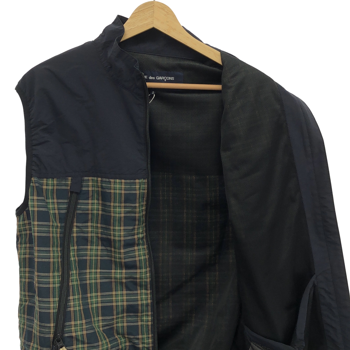 COMME des GARCONS HOMME / コムデギャルソンオム フルジップ ドローストリング オーバー ベスト / メッシュ総裏地