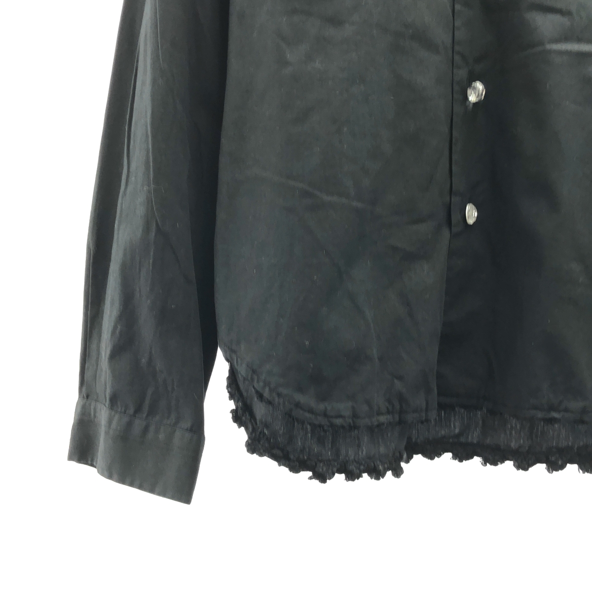 tricot COMME des GARCONS / トリココムデギャルソン コットン レース装飾 マルチボタン 丸襟 シャツ ブラウス