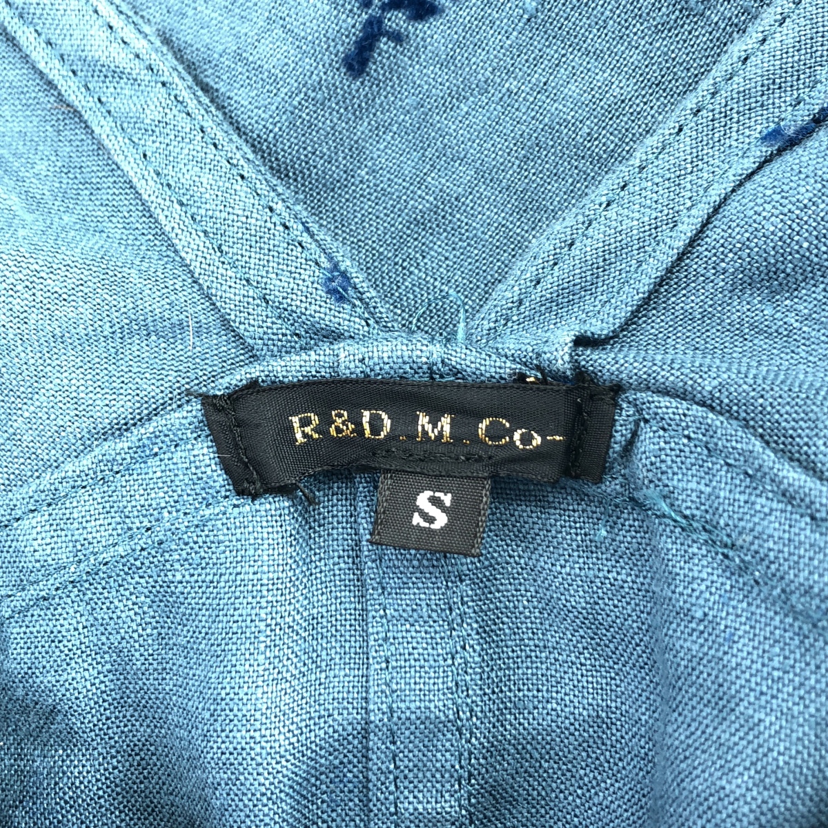 R&D.M.Co / オールドマンズテーラー リネン 総柄 Vネック ギャザー プルオーバーワンピース