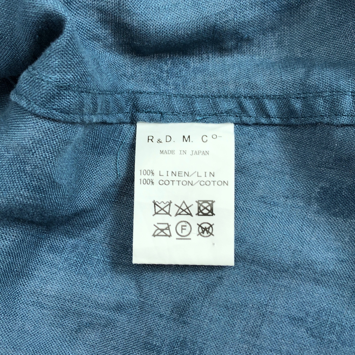 R&D.M.Co / オールドマンズテーラー リネン 総柄 Vネック ギャザー プルオーバーワンピース