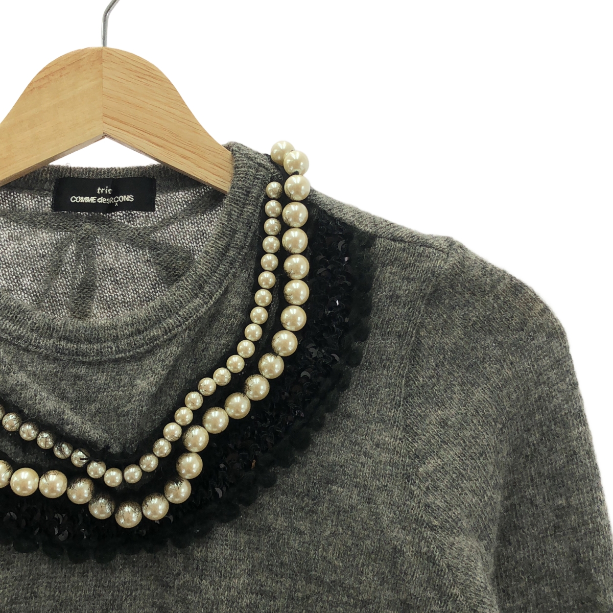 tricot COMME des GARCONS / トリココムデギャルソン ウール パール スパンコール ニット