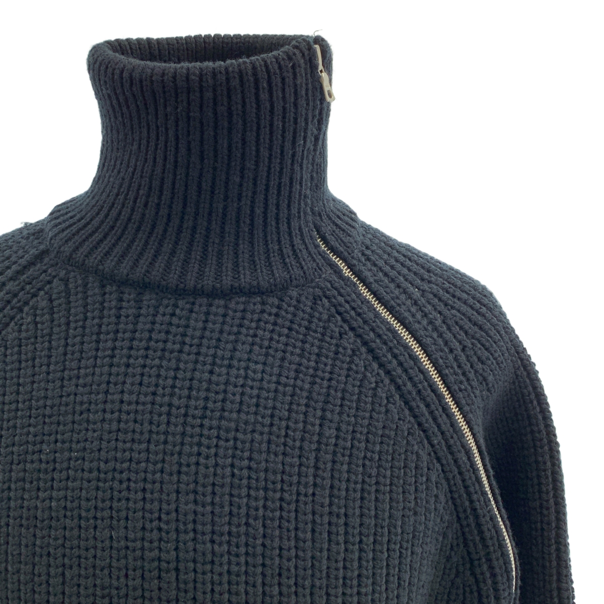 DRIES VAN NOTEN / ドリスヴァンノッテン SIDE ZIP MONTY M.K.SWEATER / ウール オーバーシルエット サイドジップ ハイネック ニット セーター