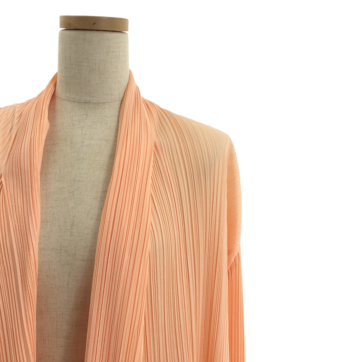 PLEATS PLEASE ISSEY MIYAKE / プリーツプリーズイッセイミヤケ ノーカラー ボタンレス ポケット付き ロングカーディガン コーディガン