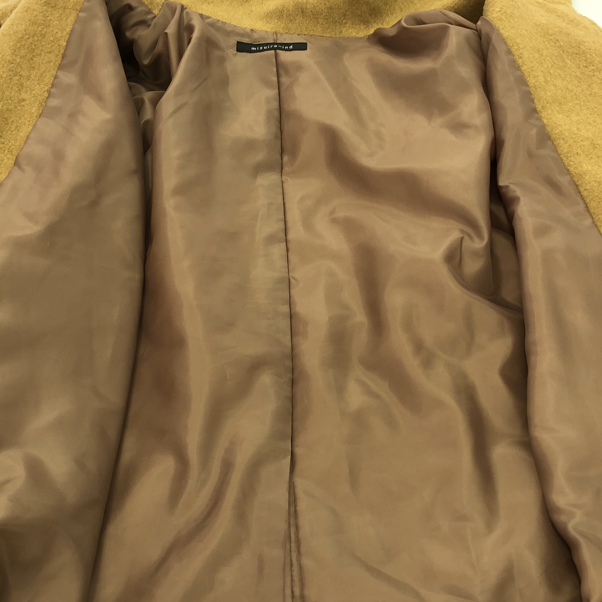 mizuiroind / ミズイロインド ウール ビッグカラー オーバーコート / 総裏地