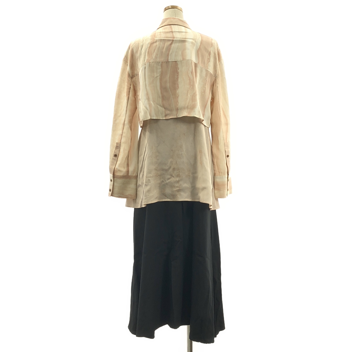 AKIRANAKA / アキラナカ Marble tiered dress マーブルプリント レイヤード シャツワンピース
