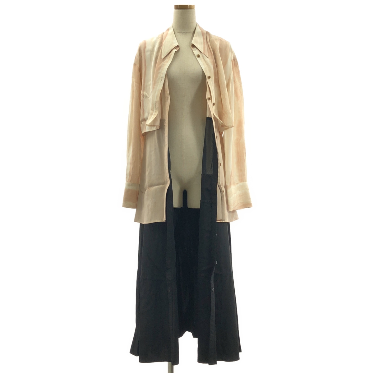 AKIRANAKA / アキラナカ Marble tiered dress マーブルプリント レイヤード シャツワンピース