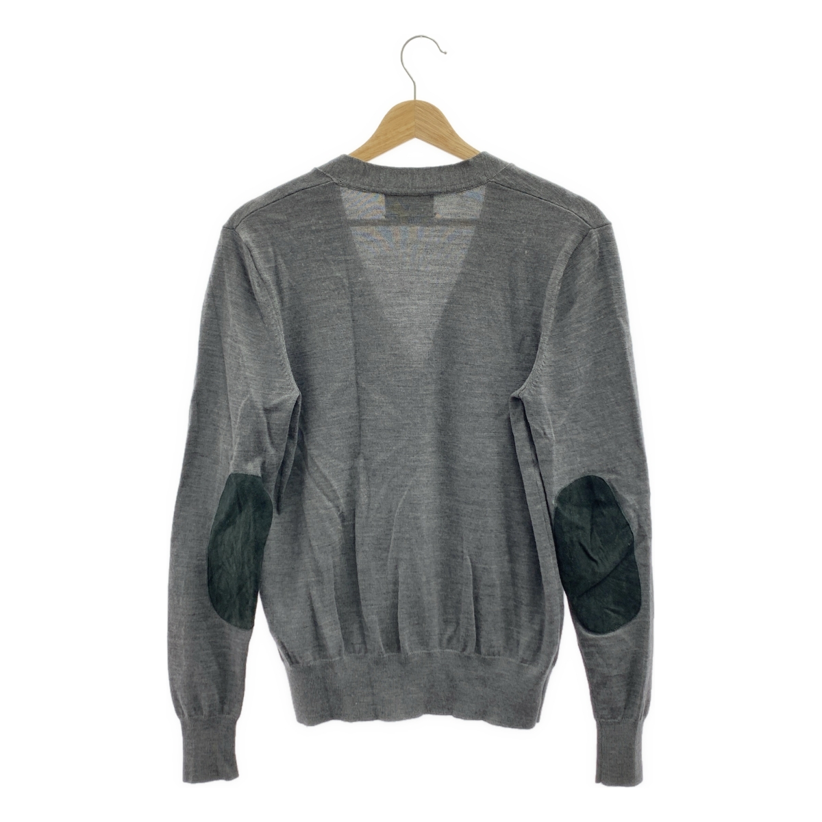 LAD BY DEMYLEE / ラッドバイデミリー × Rohn Herman / ロンハーマン別注 ウール エルボーパッチ ハイゲージ Vネック ニットカーディガン