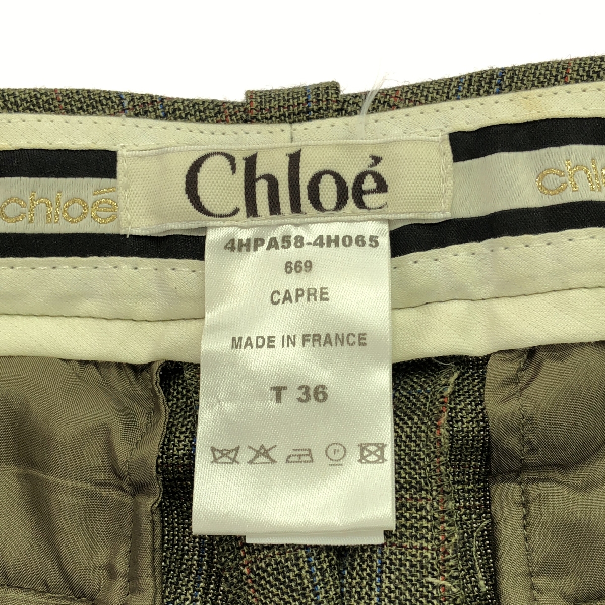 Chloe / クロエ ウール チェック スラックス パンツ