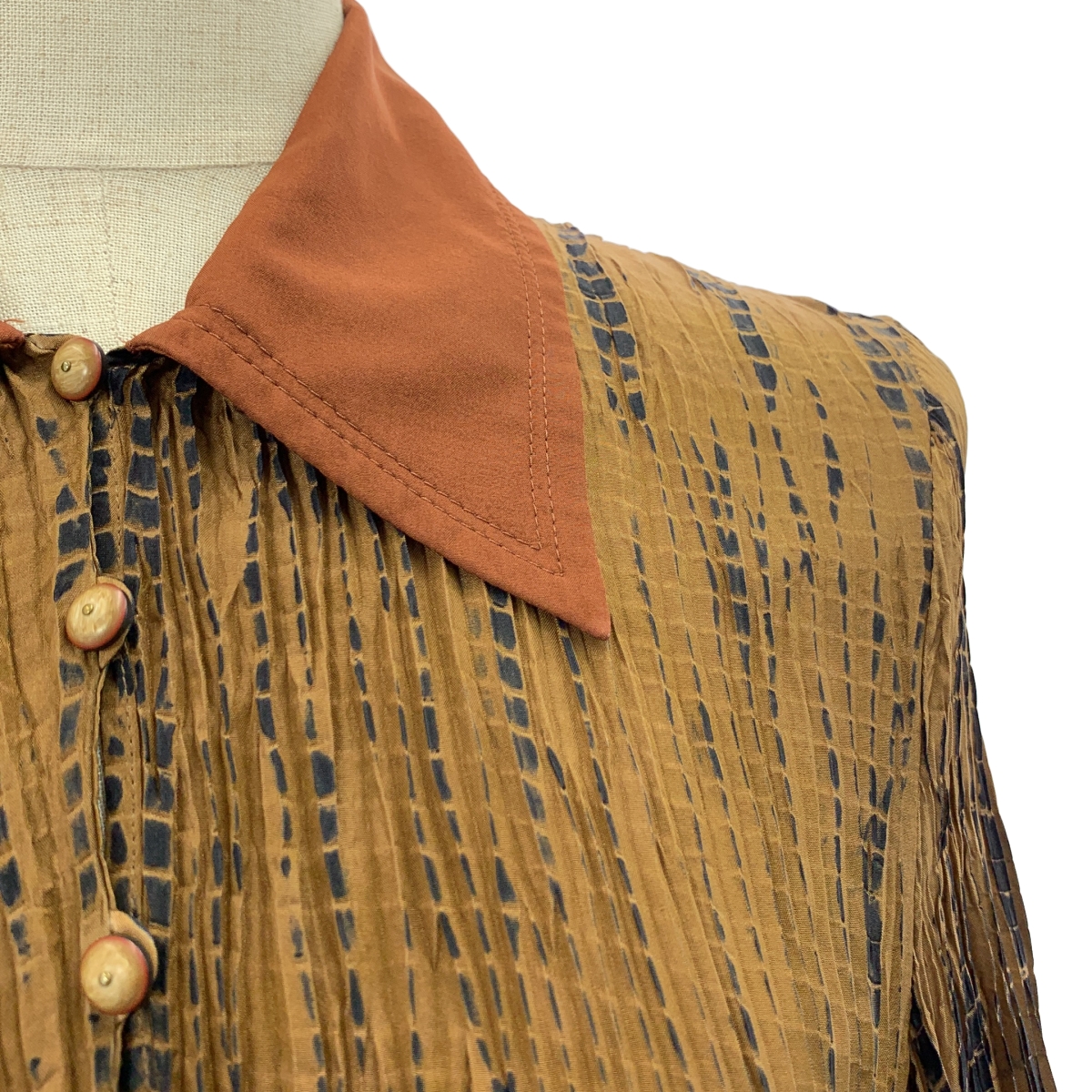 Mame Kurogouchi / マメクロゴウチ Arimatsu Shibori Ombre Dyed Silk Shirt Dress 有松絞り シルク シャツワンピース