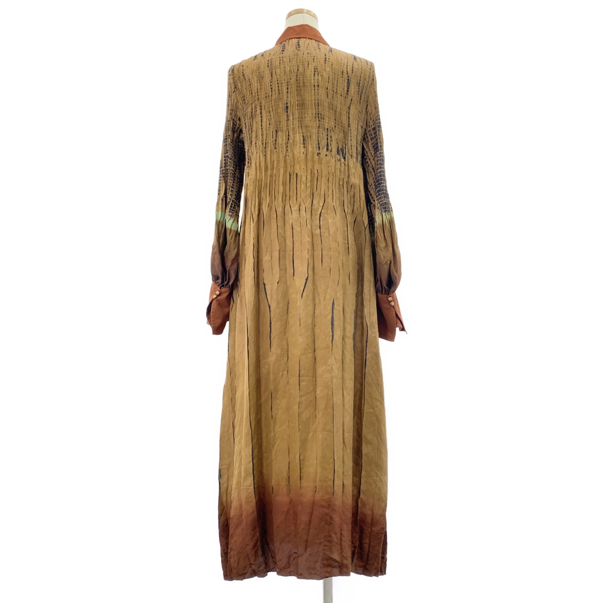 Mame Kurogouchi / マメクロゴウチ Arimatsu Shibori Ombre Dyed Silk Shirt Dress 有松絞り シルク シャツワンピース