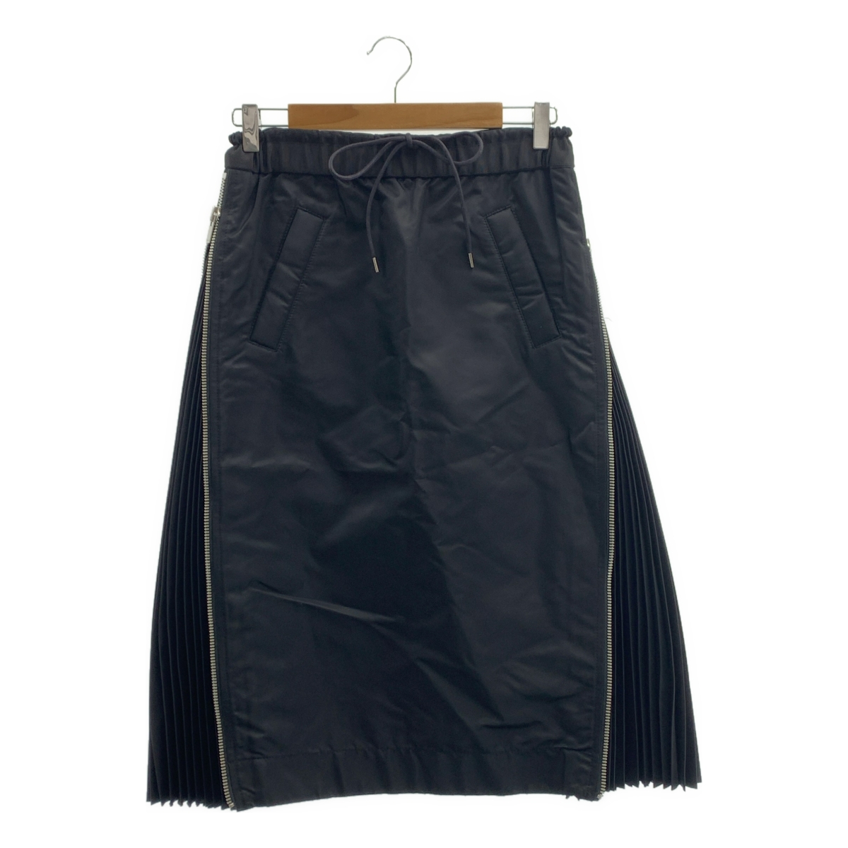 sacai / サカイ Nylon Twill Skirt サイドジップ プリーツ ロングスカート