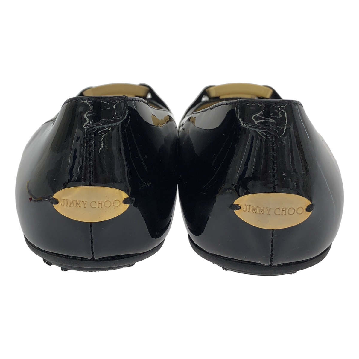 JIMMY CHOO / ジミーチュウ パテント バックル ラウンドトゥ パンプス