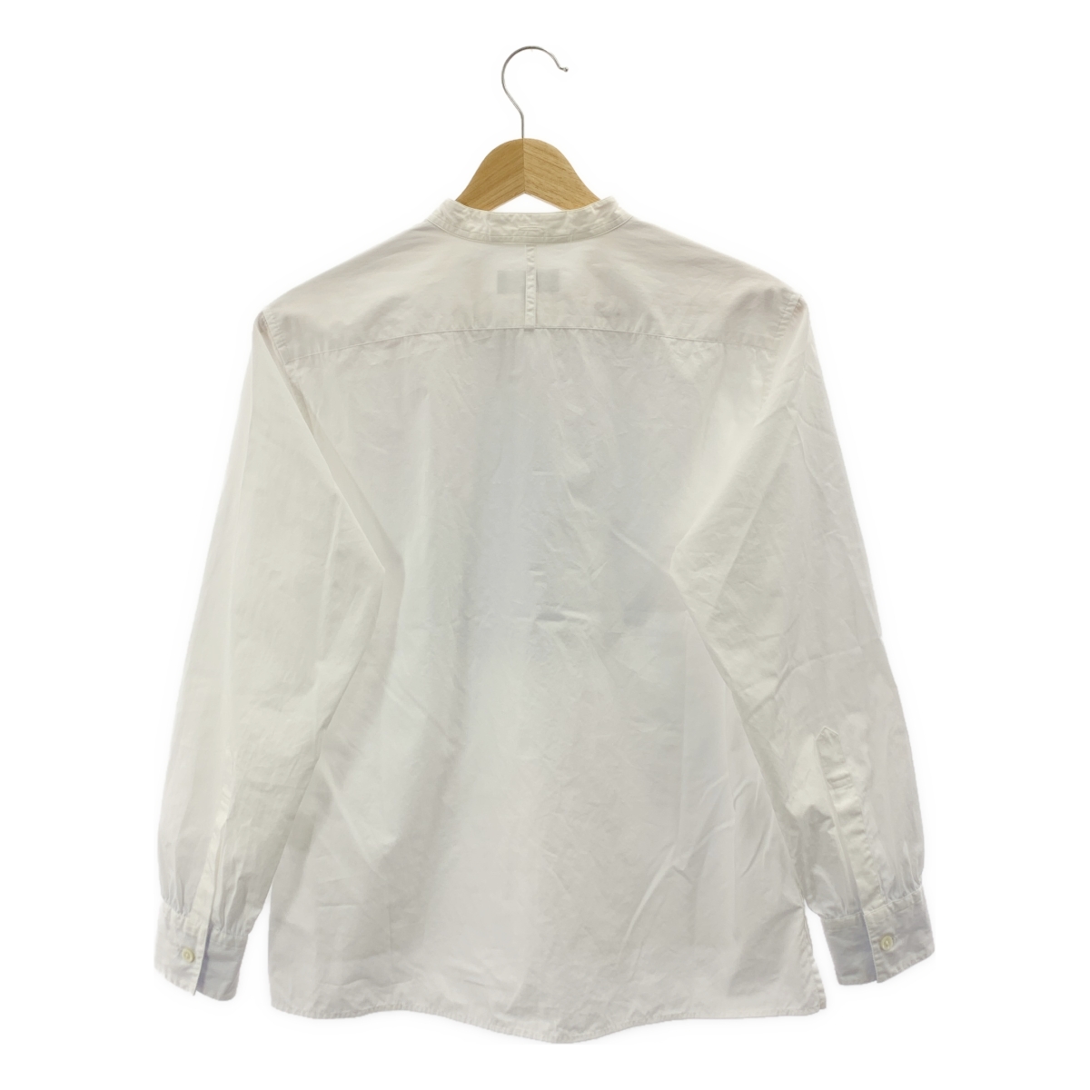 MARGARET HOWELL / マーガレットハウエル コットン ストライプ切替 バンドカラーシャツ