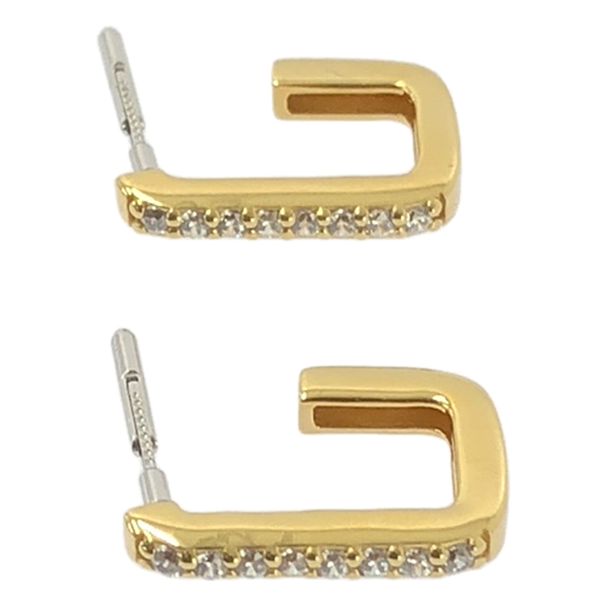 その他 Embrace Valerie Gold キュービックジルコニア キャッチレス ピアス 18K シルバー925 両耳用