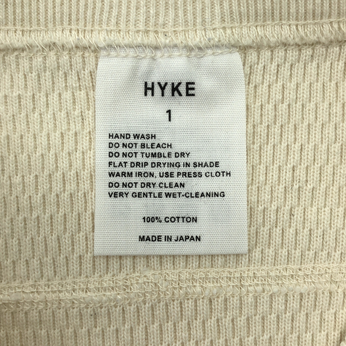 HYKE / ハイク ワッフル ノースリーブ カットソー