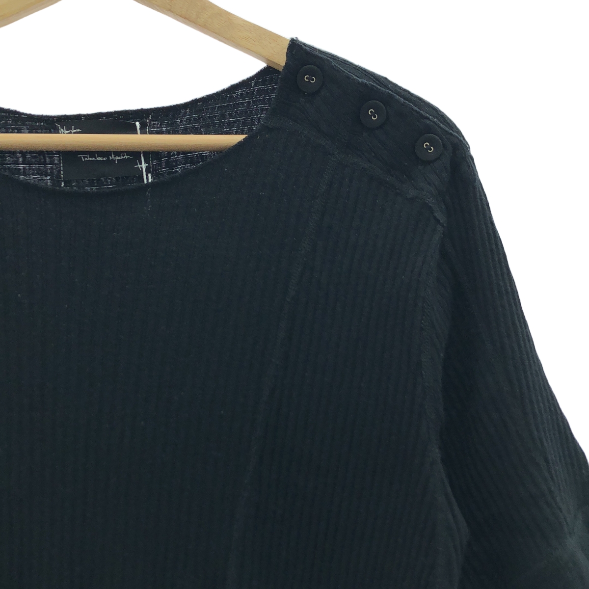 NUMBER NINE / ナンバーナイン​ シルク混 コットン リブニット 半袖 カットソー