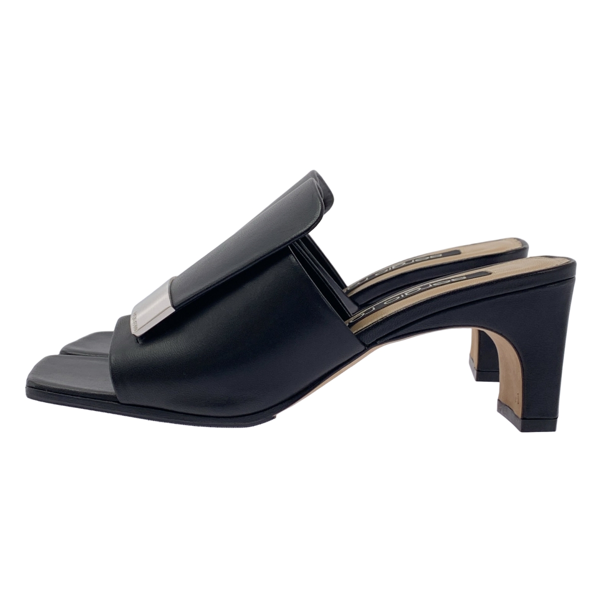 sergio rossi / セルジオロッシ スクエア オープントゥ ミュール サンダル