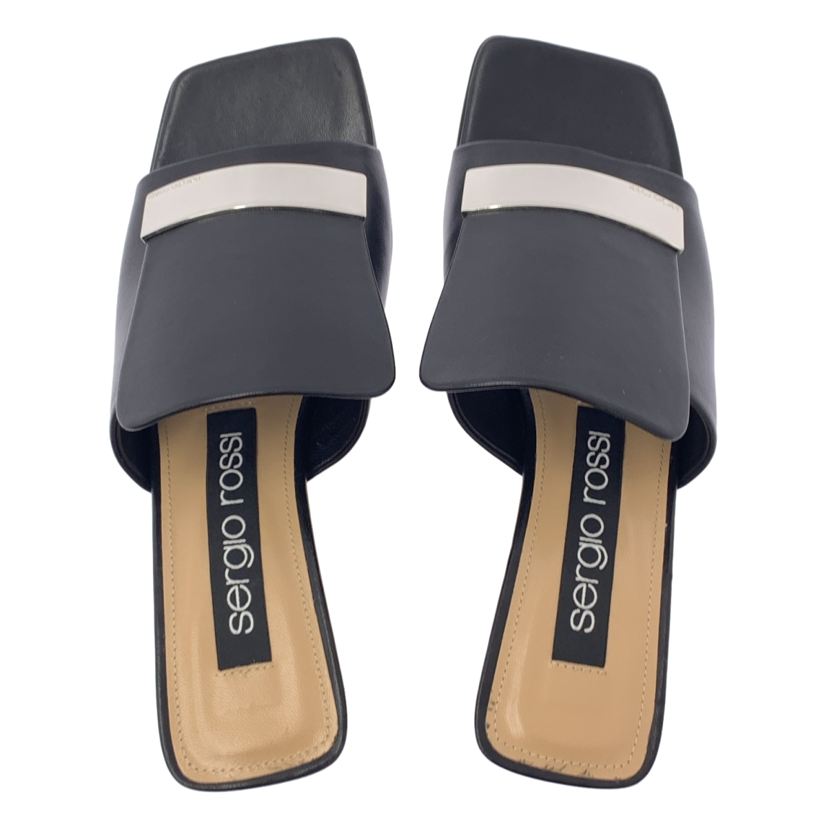 sergio rossi / セルジオロッシ スクエア オープントゥ ミュール サンダル