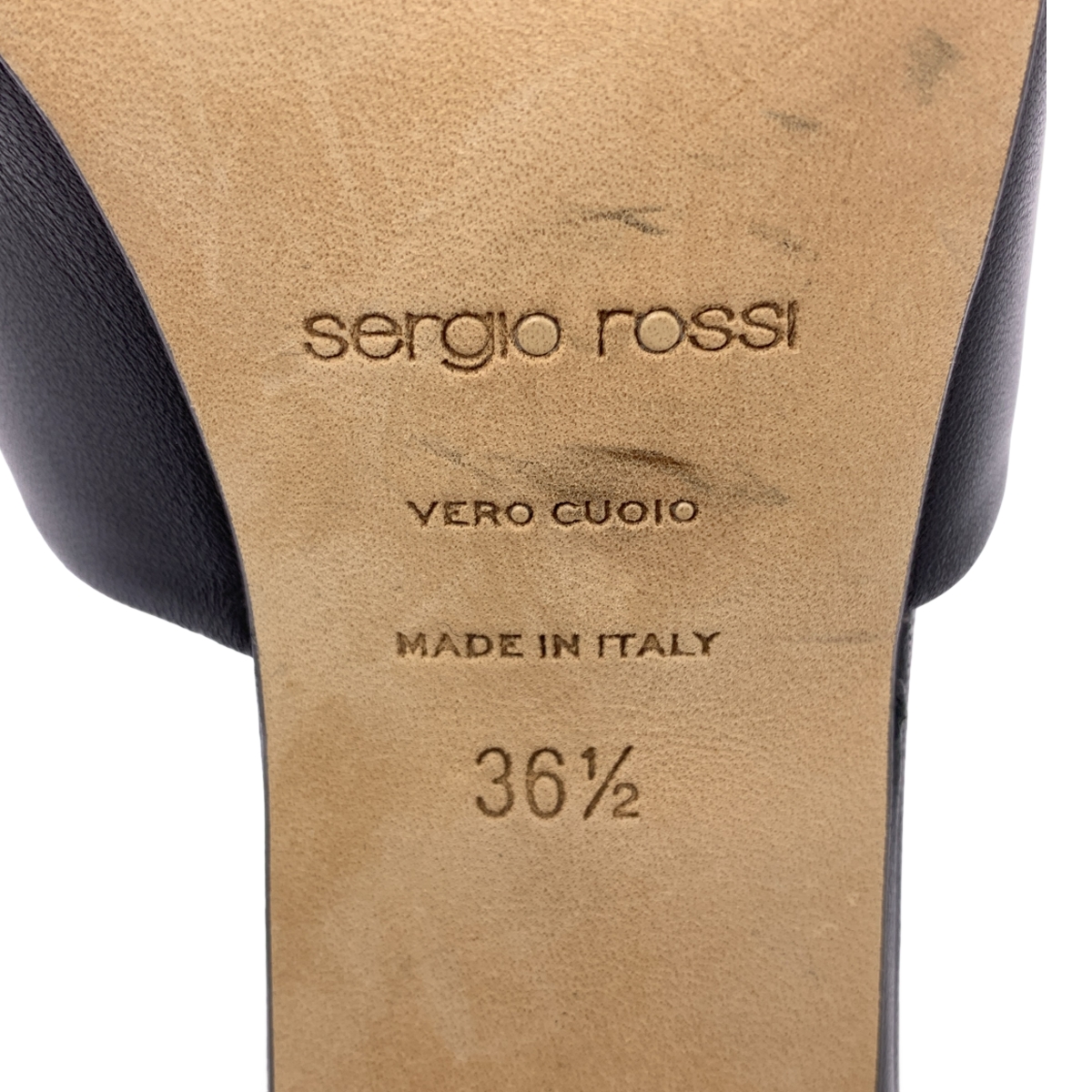 sergio rossi / セルジオロッシ スクエア オープントゥ ミュール サンダル