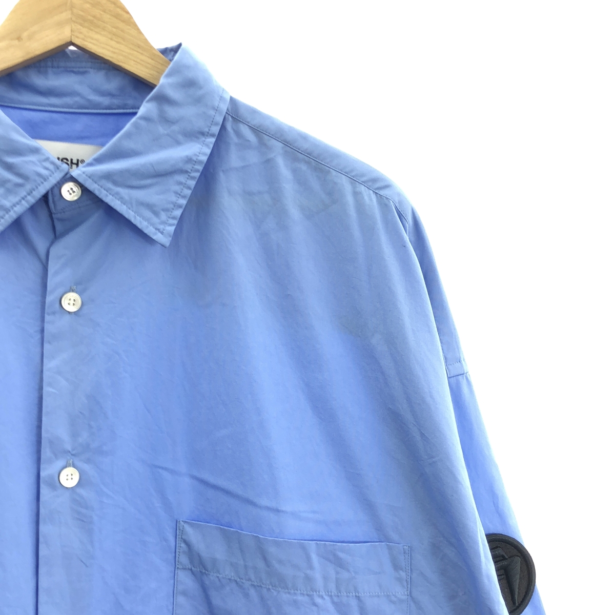 その他 OVER SHIRT  / オーバーシルエット パッチ ロゴボタン ロングシャツ