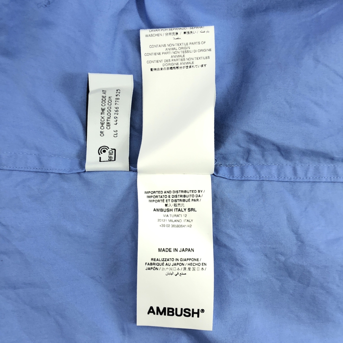 その他 OVER SHIRT  / オーバーシルエット パッチ ロゴボタン ロングシャツ