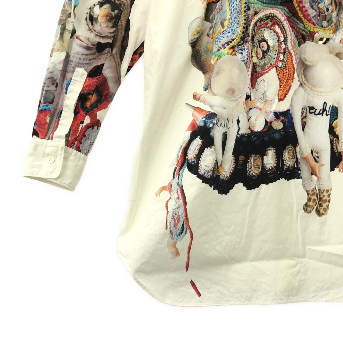 COMME des GARCONS HOMME PLUS / コムデギャルソンオムプリュス Artwork by Mona Luison / 総柄 プリント バックボタン シャツ
