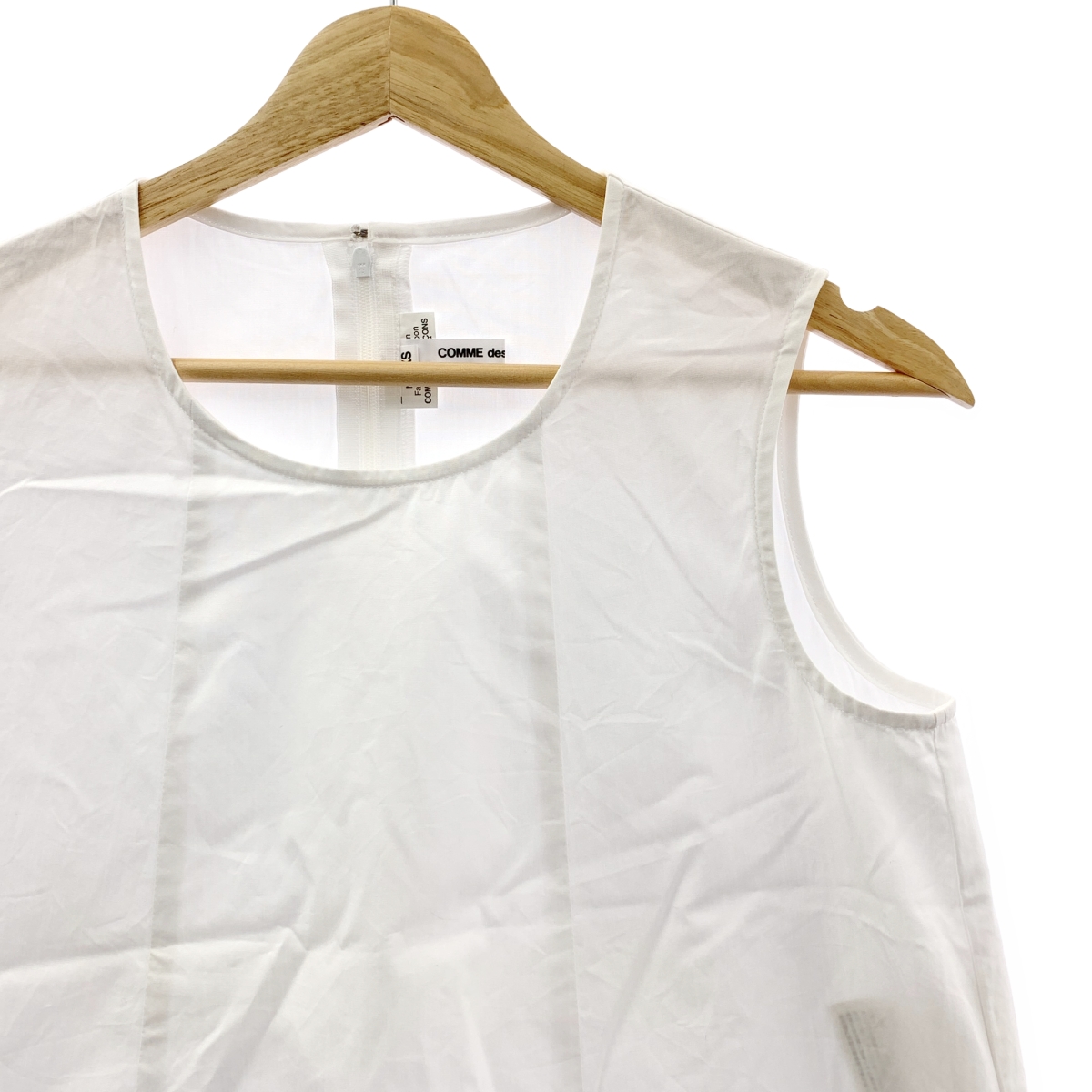 COMME des GARCONS COMME des GARCONS / コムコム コットン パッチ バックジップ ノースリーブ シャツ ブラウス