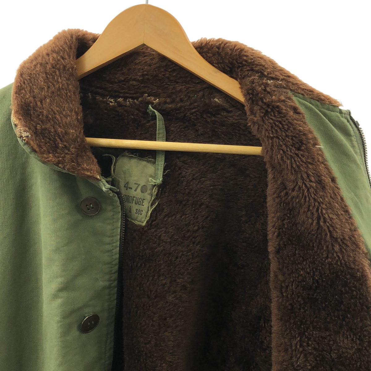 VINTAGE / ヴィンテージ古着 60s FRENCH ARMY フランス軍 ECLAIRジップ 裏ボア デッキジャケット ロング