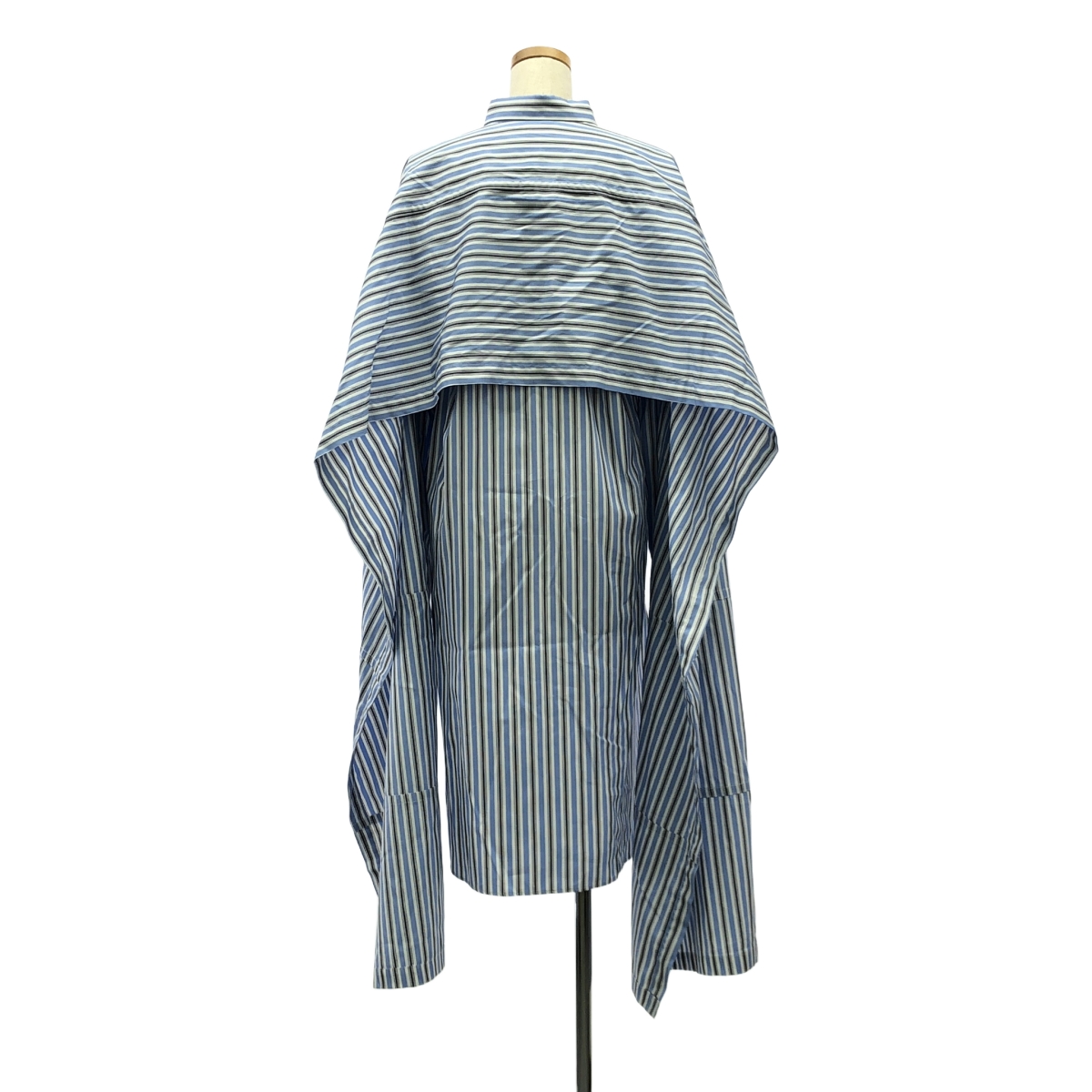 COMME des GARCONS SHIRT / コムデギャルソンシャツ コットン 変形 ストライプ オーバー ロングシャツ ブラウス