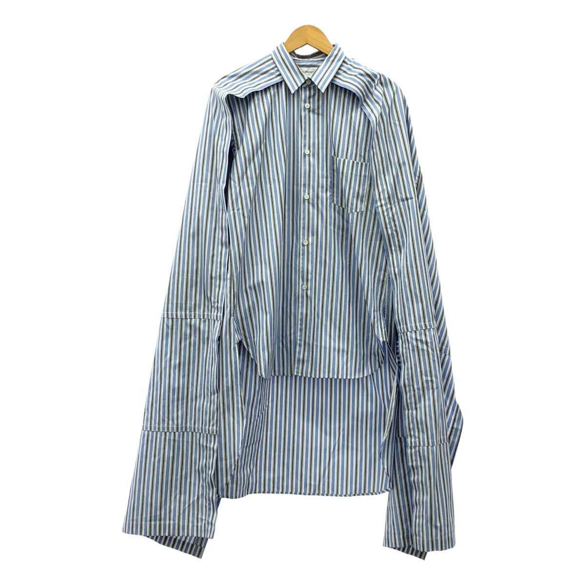 COMME des GARCONS SHIRT / コムデギャルソンシャツ コットン 変形 ストライプ オーバー ロングシャツ ブラウス