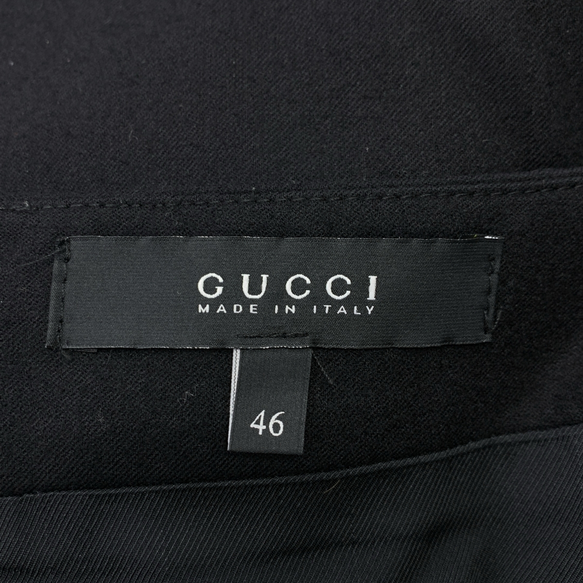 GUCCI / グッチ ウール ロゴボタン レースアップ バックジップ スリット スカート / 総裏地