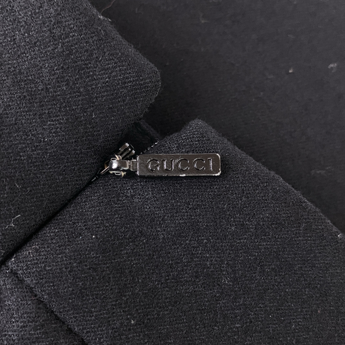 GUCCI / グッチ ウール ロゴボタン レースアップ バックジップ スリット スカート / 総裏地