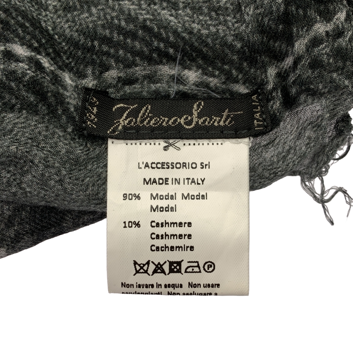 FALIERO SARTI / ファリエロサルティ モダール カシミヤ チェック 大判 ストール