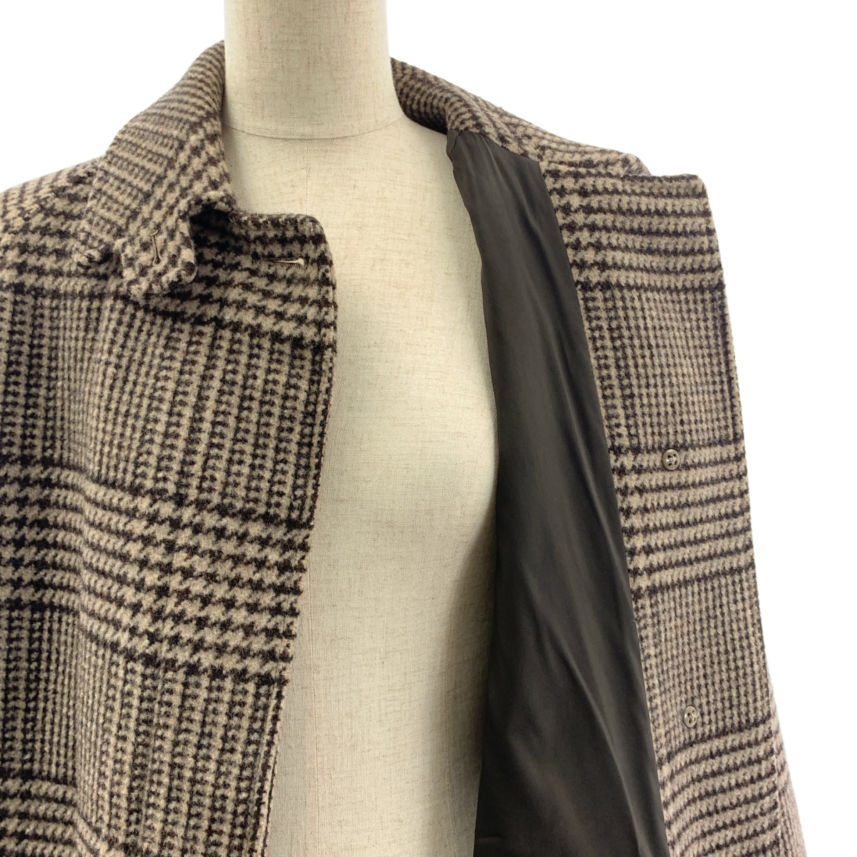 HERNO / ヘルノ ウール 千鳥格子 ステンカラー コート