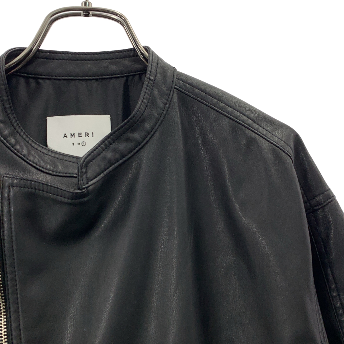 AMERI / アメリ EGG GATHER LEATHER JACKET レザージャケット