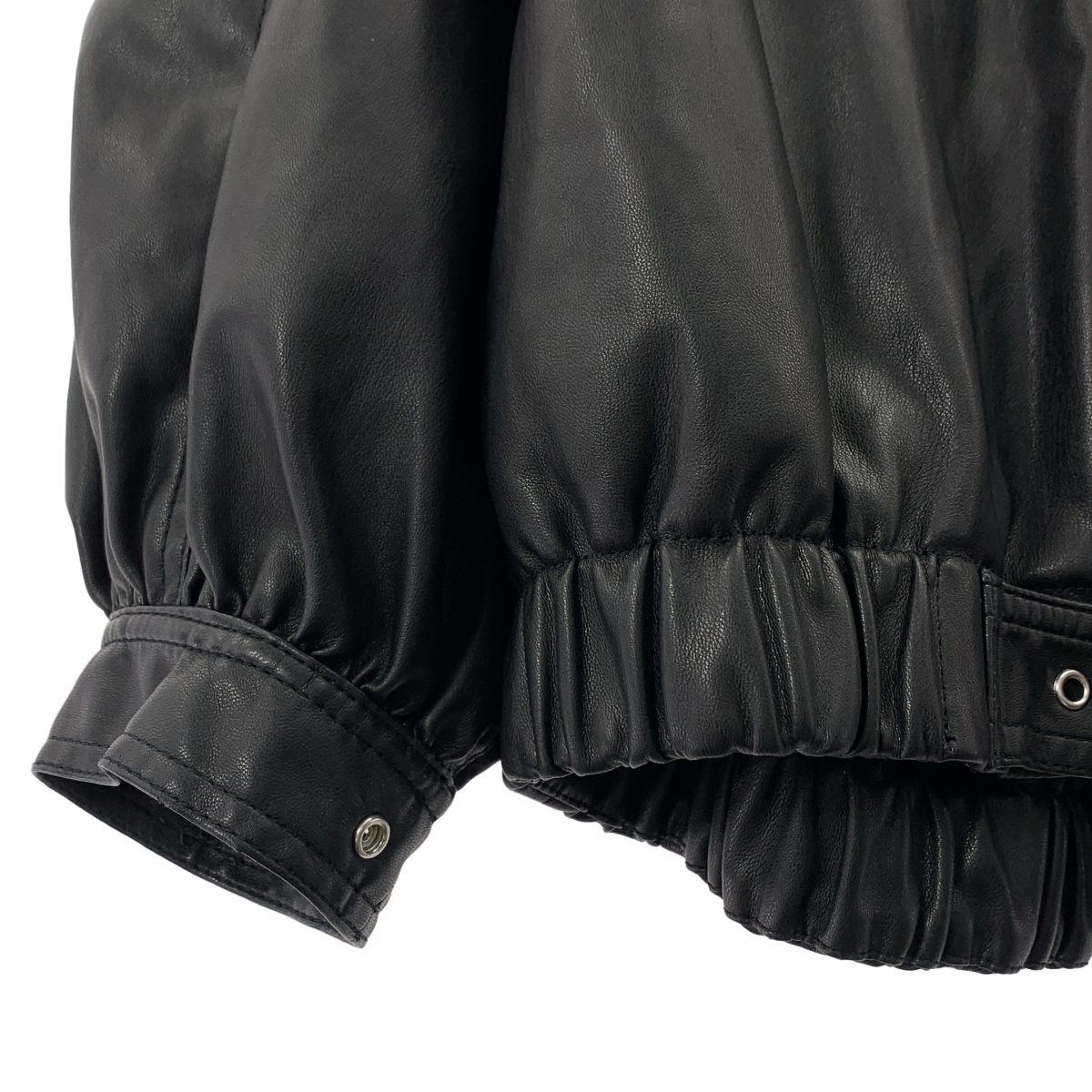 AMERI / アメリ EGG GATHER LEATHER JACKET レザージャケット