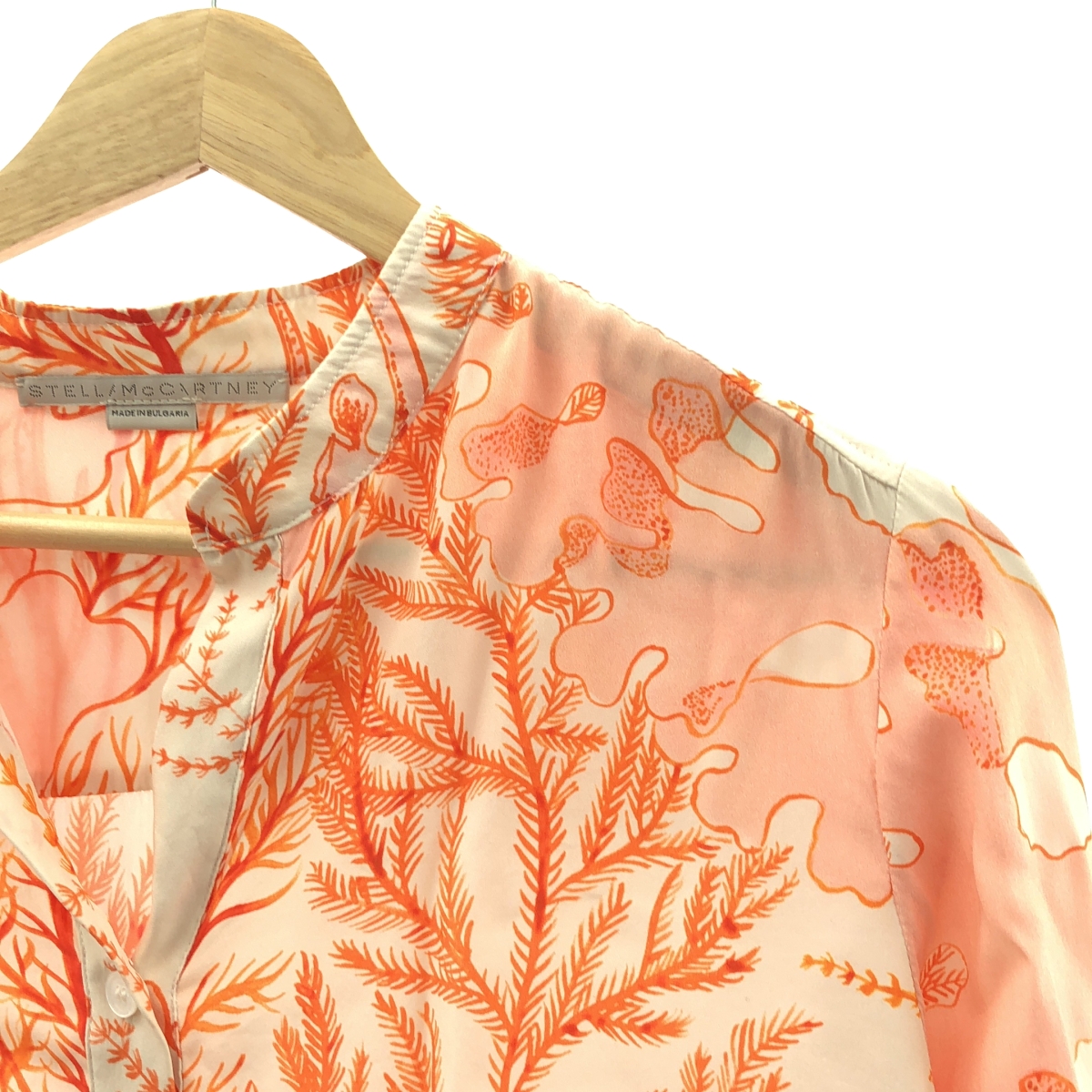 STELLA McCARTNEY / ステラマッカートニー シルク 総柄 バンドカラー シャツ