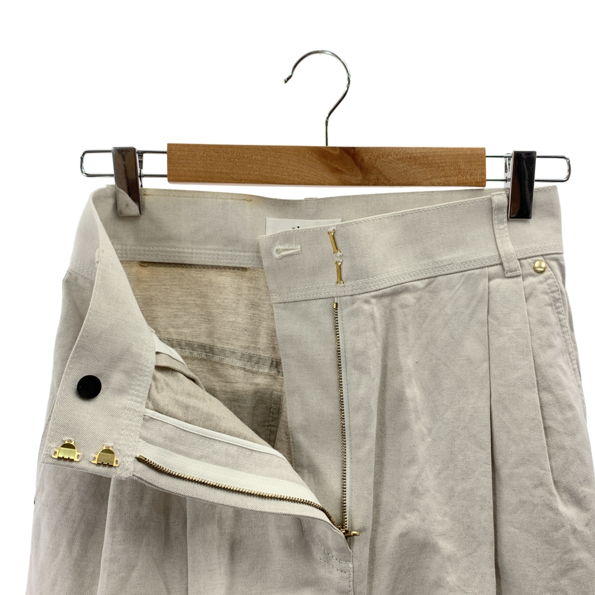 ebure / エブール リネン コットン ツイル  ワイドパンツ