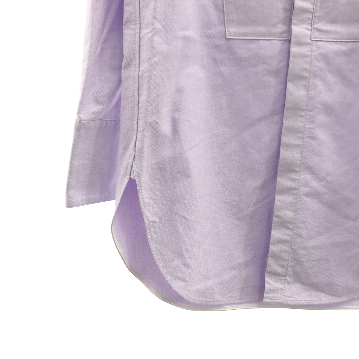 MADISON BLUE / マディソンブルー NO COLLAR LONG SH OX / バンドカラー フライフロント シャツブラウス