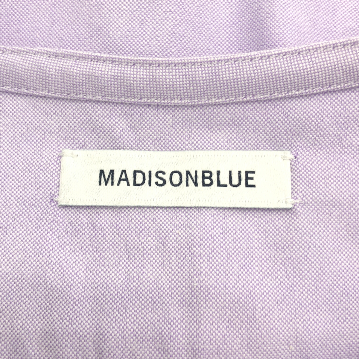 MADISON BLUE / マディソンブルー NO COLLAR LONG SH OX / バンドカラー フライフロント シャツブラウス