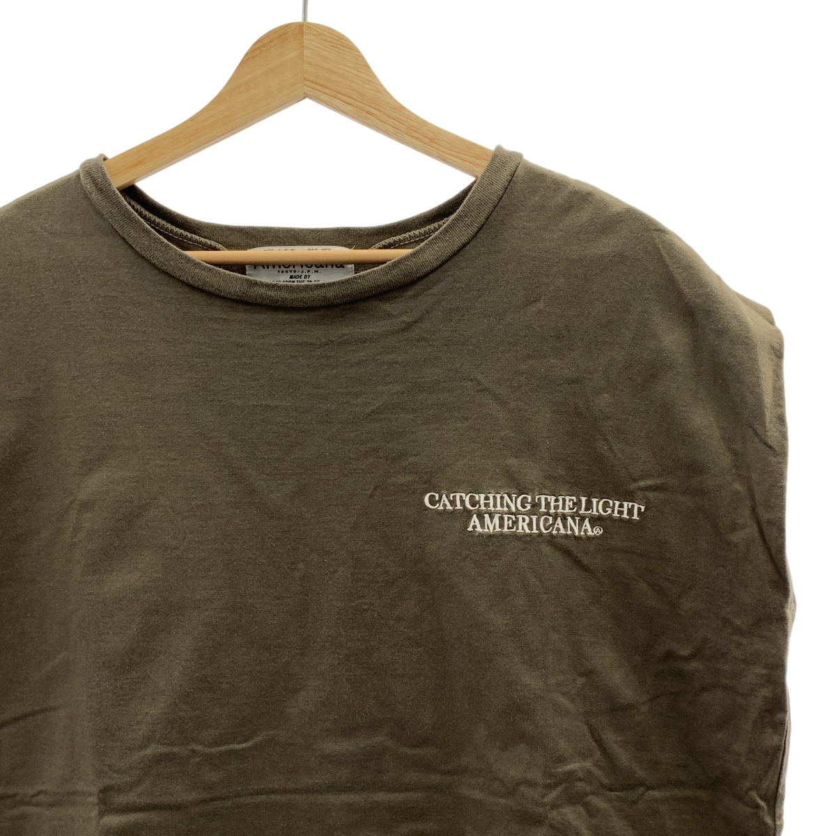 Americana / アメリカーナ エンブロイダリー ロゴ ノースリーブ オーバー カットソー Tシャツ