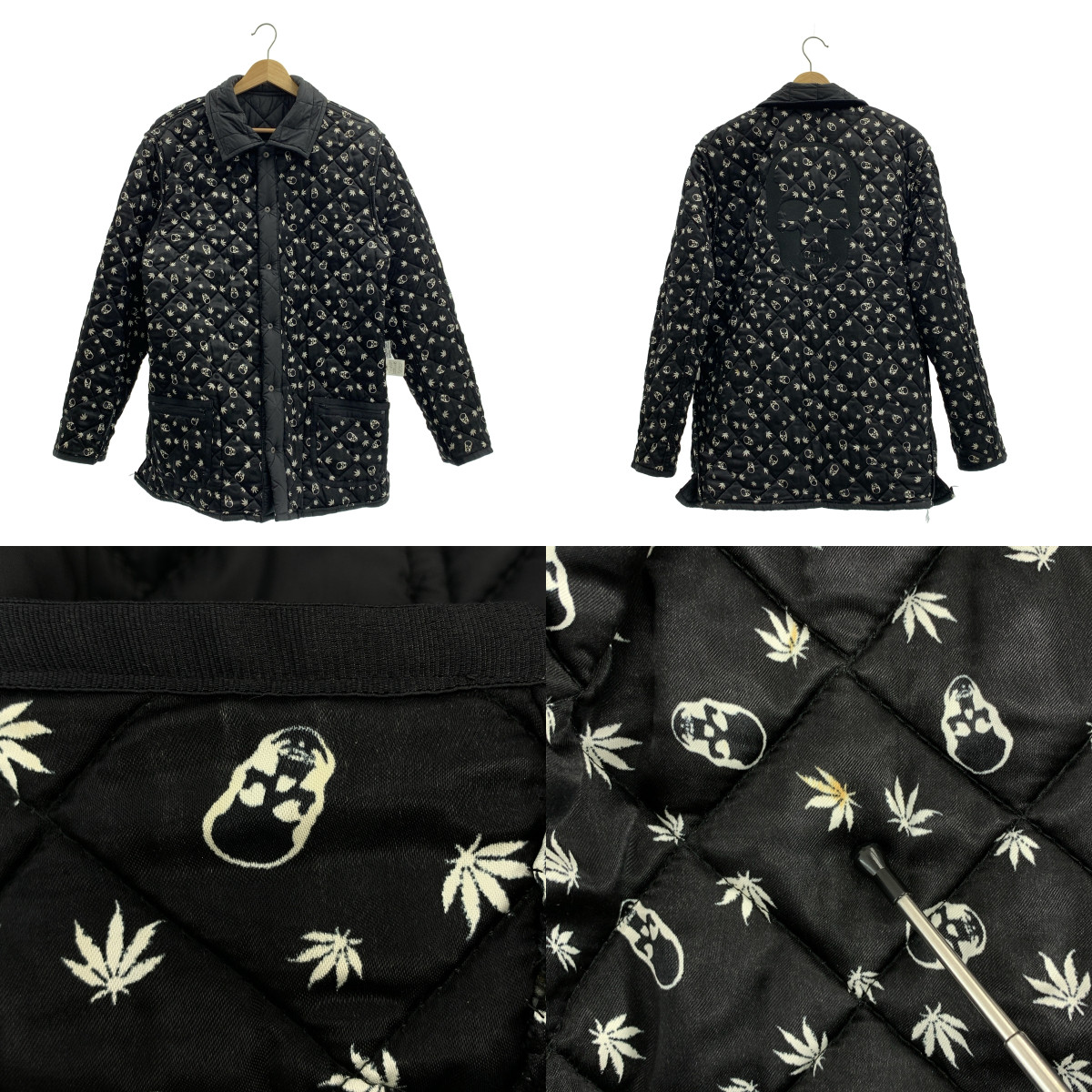 lucien pellat-finet / ルシアンペラフィネ コーデュロイカラー キルティング コート / 総柄裏地