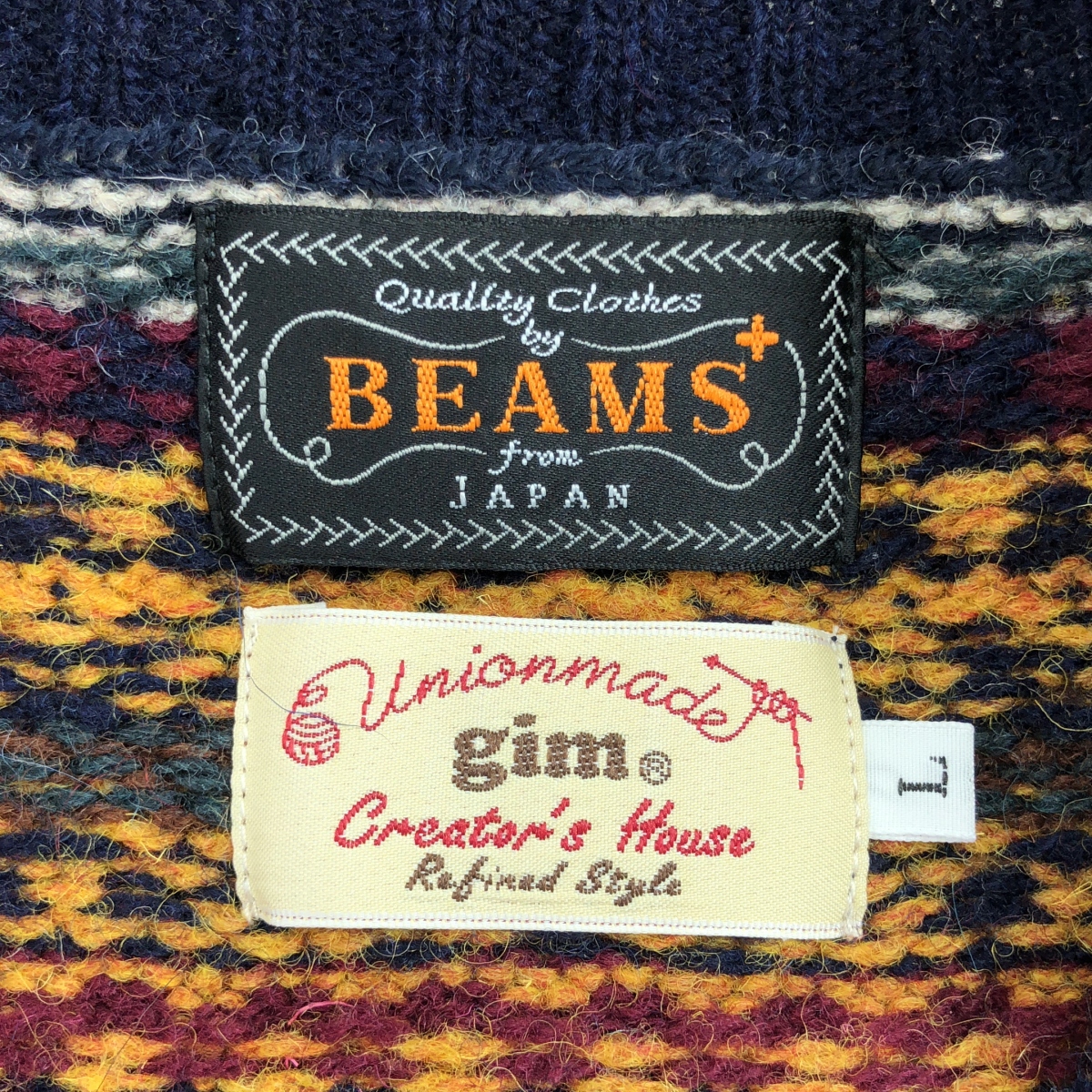 BEAMS PLUS / ビームスプラス ×gim ジム / フェアアイル柄 ウールニット ベスト