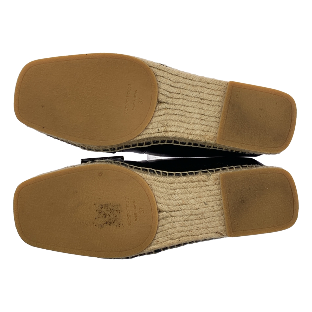 sergio rossi / セルジオロッシ レザー バックル エスパドリーユ スリッポン シューズ